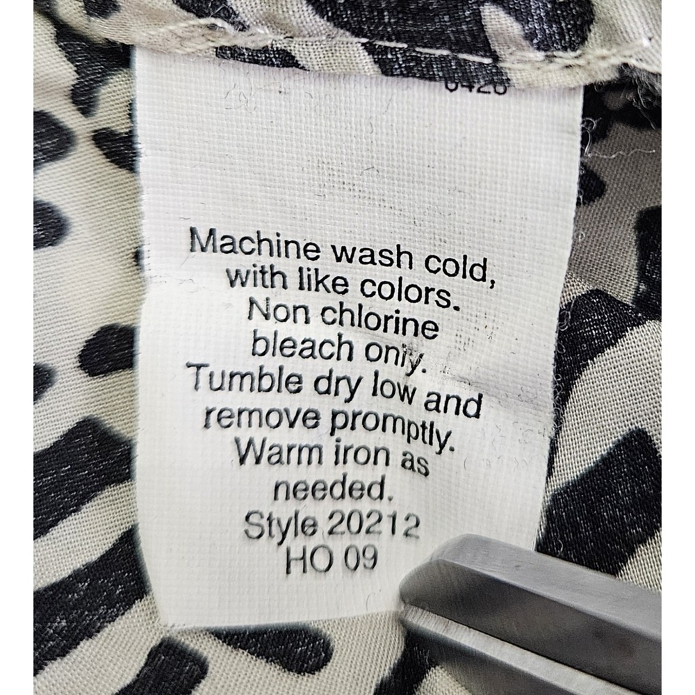 J.Crew‎ The Perfect Shirt Button Down 100% Cotton Black Cream Women's Size 6 - Picture 5 of 7